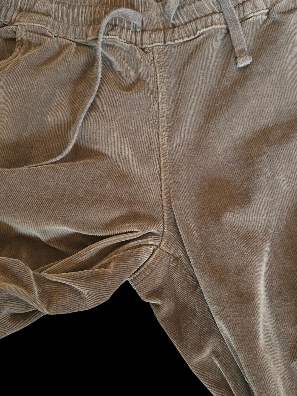 DRIFTWOOD Cordaroy Joggers Olive Brown W Embroidered Floral Design Sz M - Picture 5 of 7